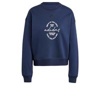 adidas Damen Signature Graphic Print Fleece Loose Sweatshirt, Legend Ink, S