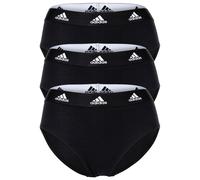 adidas Damen, Slip, 3er Pack - Bikini 3PK, Unterwäsche, Cotton Stretch, Logo, uni Schwarz XS