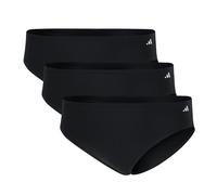 adidas Damen Slips, 3er Pack - Bikinislips, Active Light Flex , Unterwäsche, Logo, einfarbig Schwarz L