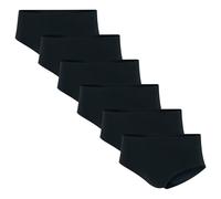 adidas Damen Slips, 6er Pack - Sport Active Light Flex, Hipster, Unterwäsche, Logo, einfarbig Schwarz S