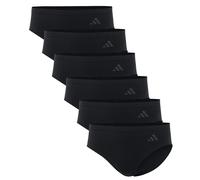 adidas Damen Slips, 6er Pack - Sport Active Seamless, Hipster, Unterwäsche, Logo, einfarbig Schwarz L