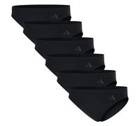 adidas Damen Slips, 6er Pack - Sport Active Seamless, Low Rise Bikini, Unterwäsche, Logo, einfarbig Schwarz M