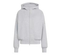 adidas Damen Soft Lux Full-Zip Hoodie Sweatshirt, Light Grey Heather, XXL