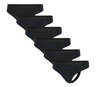 String ADIDAS ORIGINALS "String Sport Active Essential Low Rise Thong 6P 6er Pack", Damen, Gr. L, schwarz, Obermaterial: 95% Baumwolle CO. 5% Elasthan EL., Unterhosen String (96414849-L) schwarz