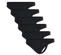 adidas Damen Strings, 6er Pack - Sport Active Seamless, Thongs, Unterwäsche, Logo, einfarbig S Schwarz