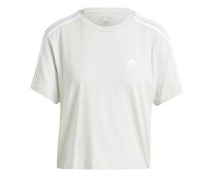 adidas Damen T-Shirt Essentials 3S Crop-Top IY4228 S Linen Green