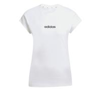 adidas Women's Essentials LINEAR Cotton T-Shirt, White/Black, XL