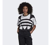 Adidas Damen T-Shirt LRG Logo Tee, Black/White, 48, FM2562
