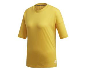 adidas Damen T-Shirt Must Haves 3-Stripe Tee DX7968 S active gold/white