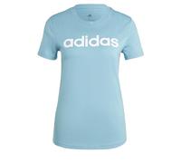 Adidas Damen T-Shirt (Short Sleeve) W Lin T, Preloved Blue/White, IC0629, XS