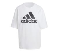 adidas Damen Essentials Big Logo Boyfriend Tee, White/Black, XS