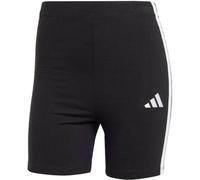 adidas Women's ESSENTIALS 3-STRIPES HIGH WAISTED BIKER SHORTS, Black/White, L
