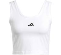 adidas Women's Essentials SMALL Logo Cotton Lifestyle Tank, White/Black, M