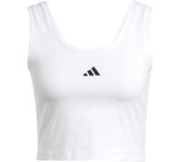 Adidas Women's Essentials SMALL Logo Cotton Lifestyle Tank, White/Black, S