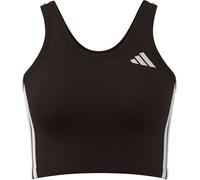 adidas Damen Train Essentials 3-Stripes Cropped Tank Top Shirt, Aurora Coffee/White, XXS
