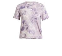 Adidas Damen Train Essentials AOP Flower Tie-Dye Tee, Putty Mauve/Preloved Fig, M