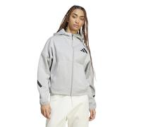 adidas Damen Z.n.e. Full-Zip Hoodie Sweatshirt, Mittelgrau meliert, L