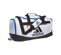 adidas Defender 4 Medium Duffel Bag, Two Tone White-Clear Onix/Bright Royal Blue/Black, One Size