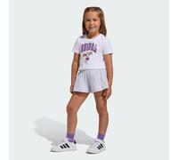 adidas Girl's DISNEY MINNIE MOUSE T-SHIRT SET, white/Semi Ice Tangerine, 3-4 Years