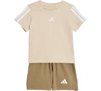 adidas Essentials 3-Streifen Baby-T-Shirt + Shorts Set KQ8675 - crystal linen/white 98