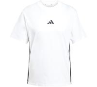 Adidas Women's Essentials 3-Stripes Cotton T-Shirt, White/Black, XS