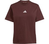 adidas Essentials 3-Streifen Baumwoll T-Shirt Damen JX7621 - shadow brown/white S