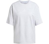 adidas Damen Essentials 3-Stripes Boyfriend T-Shirt, Light Grey Heather/White, XS