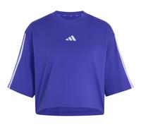 adidas Essentials 3-Streifen Cotton Loose T-Shirt Damen KF6296 - pure purple/white S