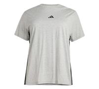 adidas Damen Essentials 3-Stripes Cotton T-Shirt (Plus Size), Medium Grey Heather/Black, XXL Plus