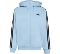 Kapuzensweatshirt ADIDAS SPORTSWEAR "M 3S FL FZ HD", Herren, Gr. L, clear sky, schwarz, Obermaterial: 70% Baumwolle, 30% Polyester, normal, Rundhals, angesetztes Bündchen, Sweatshirts (92717126-L) cle