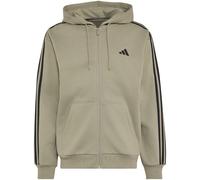 adidas Essentials 3-Streifen Fleece Kapuzenjacke Herren KY4147 - silver pebble/black 3XL