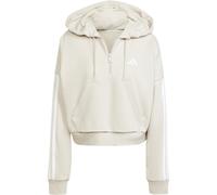 adidas Women's Essentials 3-Stripes French Terry Quarter-Zip Hoodie, Wonder Alumina/White, S