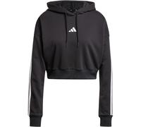 adidas Essentials 3-Streifen French Terry Cropped Hoodie Damen JE0017 - black/white XXS