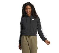 Adidas Women's Essentials 3-Stripes French Terry Full Zip Hoodie, Black/White, L