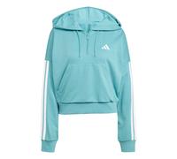 Kapuzensweatshirt ADIDAS SPORTSWEAR "W 3S FT QZ HD", Damen, Gr. XL, powder teal, weiß, Obermaterial: 55% Baumwolle, 36% Polyester, 9% Viskose, sportlich, Sweatshirts (77505512-XL) powder teal, weiß