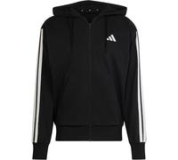 adidas Men's Essential Three Stripes French Terry Fullzip Hoodie, Black/White, XXL