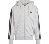 adidas Herren Essential Three Stripes French Terry Fullzip Hoodie, Medium Grey Heather/Black, L