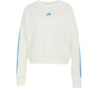 Adidas Sweatshirt ESSENTIALS 3-STREIFEN French Terry Damen Gr. M Off White/Ray Blue Rundhals