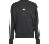 Adidas Men's Essential Three Stripes French Terry Sweatshirt, Black/White, L