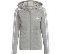 Adidas Essentials 3-Streifen Full-Zip Kapuzenjacke Mädchen Kapuzensweater, grau 164
