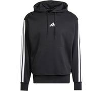 adidas Men's Essential Three Stripes Fleece Hoodie, Black/White, L