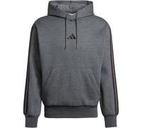 Kapuzensweatshirt ADIDAS SPORTSWEAR "M 3S FL HD", Herren, Gr. S, grau (dunkelgrau heather, schwarz), Obermaterial: 55% Baumwolle, 36% Polyester, 9% Viskose, sportlich, Sweatshirts (95753340-S) dunkelg