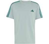 adidas Essentials 3-Streifen Single Jersey Left Chest Branded T-Shirt Herren KY4125 - silver green/collegiate green XL