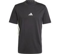 Adidas Men's Essential Three Stripes Single Jersey Tee, Black/White, M
