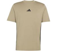 adidas Men's Essential Three Stripes Single Jersey Tee, Wonder Cargo/Black, S