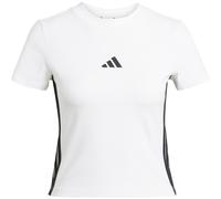 adidas Damen Essentials 3 Stripes Slim Baby T-Shirt, White/Black, XS