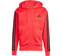 Adidas Essentials 3 Stripes Fleece Reißverschlusspullover S Pure Ruby / Black