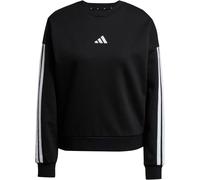 adidas Damen Essentials 3-Stripes Fleece Sweatshirt, Black/White, XS