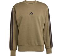 Sweatshirt ADIDAS SPORTSWEAR "M 3S FL SWT", Herren, Gr. S, grün (olive strata, schwarz), Obermaterial: 55% Baumwolle, 36% Polyester, 9% Viskose, sportlich, Rundhals, Sweatshirts (49528753-S) olive str