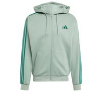 adidas - Essentials 3-Stripes Fleece Full-Zip Hoodie - Hoodie, Gr. S, grau (SilverGreen/CollegiateGreen)